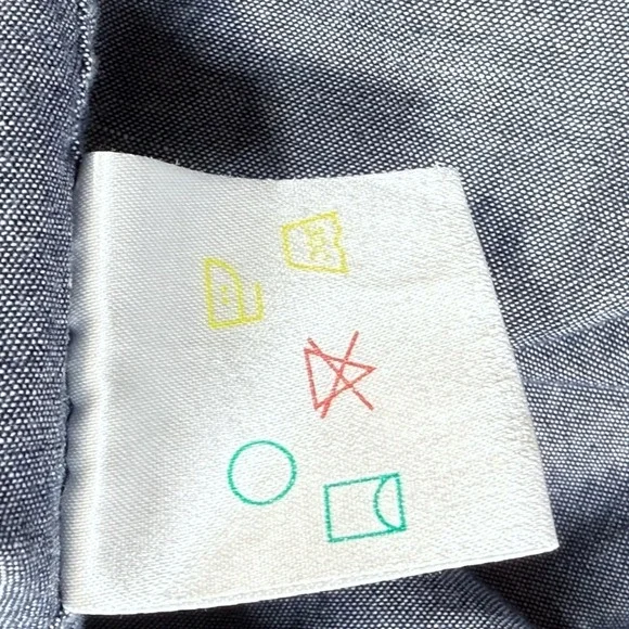 Tallia Men M Chambray Button Down Shirt Blue Subtle Gold Metallic 15.5 34/35 Mod - Picture 12 of 14